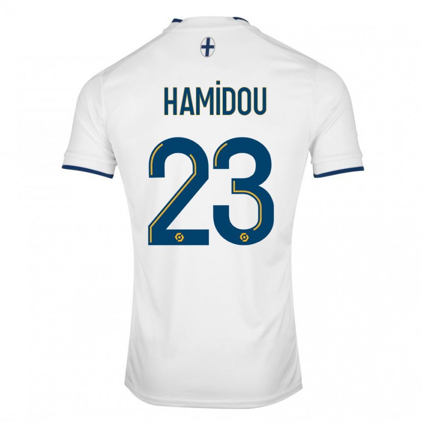 Hombre Camiseta Jamila Hamidou #23 Zafiro Blanco 1ª Equipación 2022/23 La Camisa