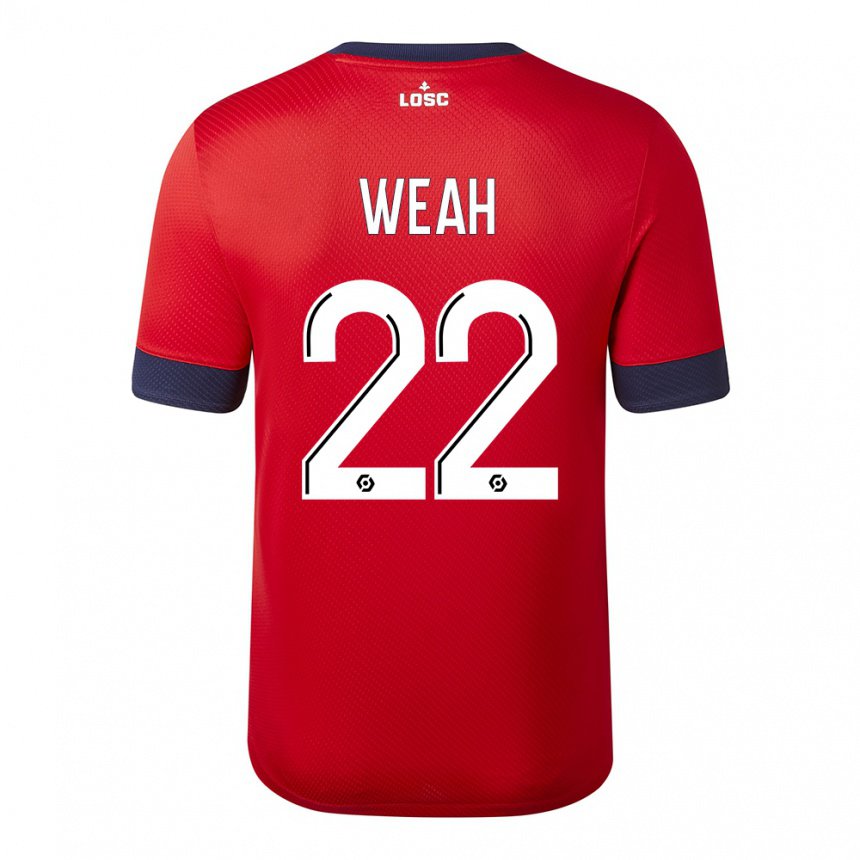 Hombre Camiseta Timothy Weah #22 Manzana De Caramelo Roja 1ª Equipación 2022/23 La Camisa