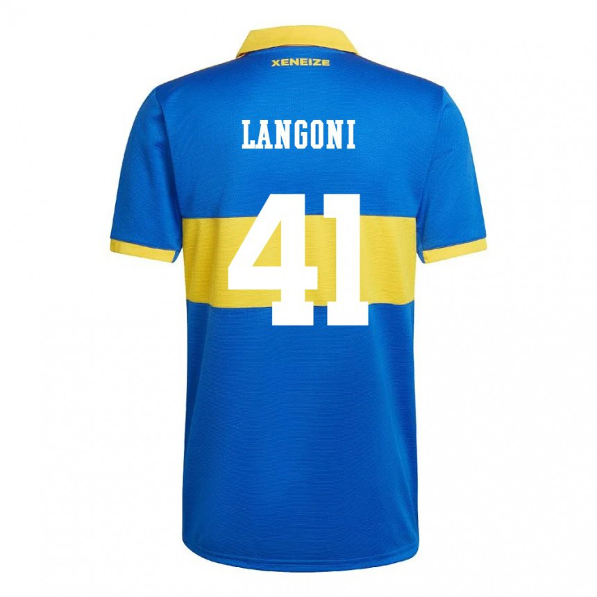 Hombre Camiseta Luca Langoni #41 Amarillo Olímpico 1ª Equipación 2022/23 La Camisa