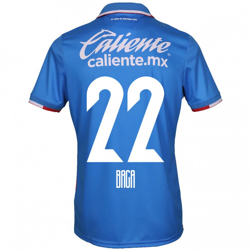 Hombre Camiseta Rafael Baca #22 Azure Azul 1ª Equipación 2022/23 La Camisa