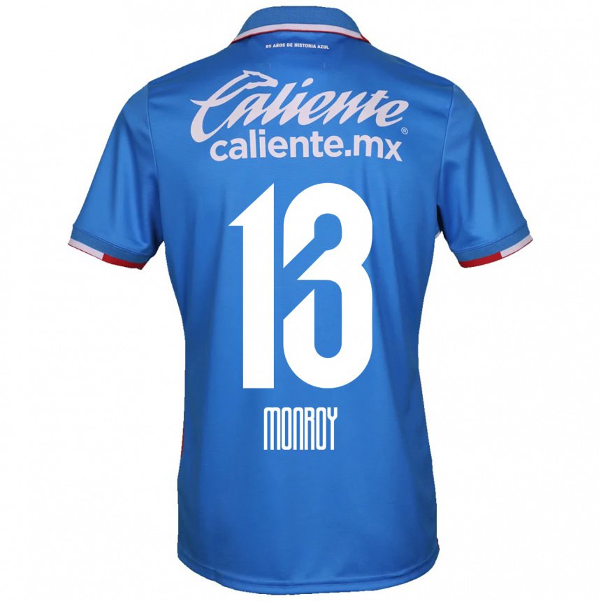 Hombre Camiseta Daniela Monroy #13 Azure Azul 1ª Equipación 2022/23 La Camisa