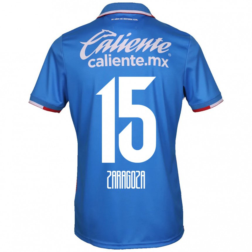 Hombre Camiseta Nancy Zaragoza #15 Azure Azul 1ª Equipación 2022/23 La Camisa