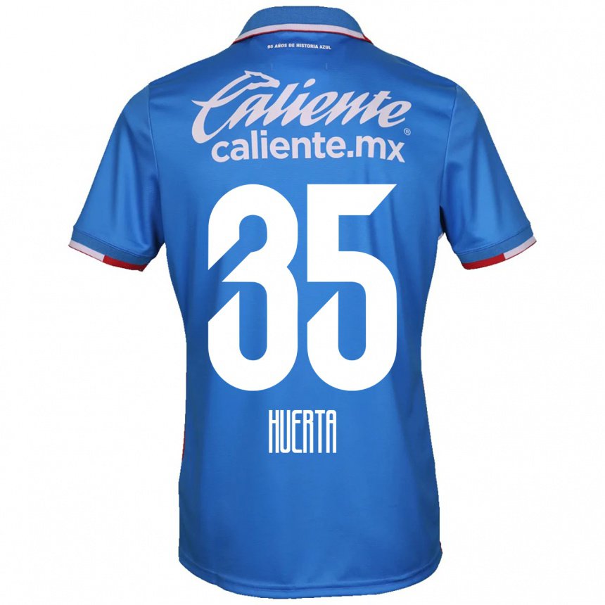 Hombre Camiseta Renata Huerta #35 Azure Azul 1ª Equipación 2022/23 La Camisa