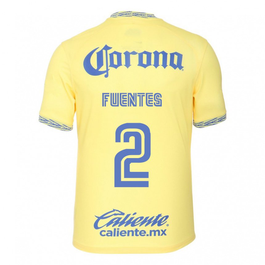 Hombre Camiseta Luis Fuentes #2 Limon Amarillo 1ª Equipación 2022/23 La Camisa