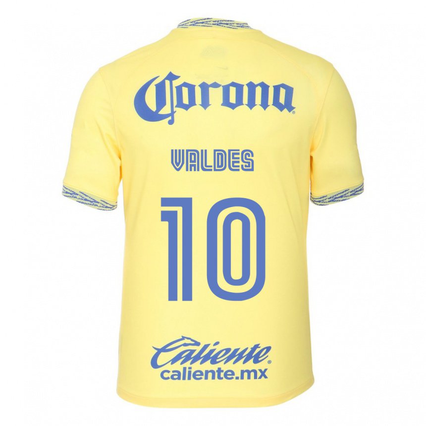 Hombre Camiseta Diego Valdes #10 Limon Amarillo 1ª Equipación 2022/23 La Camisa