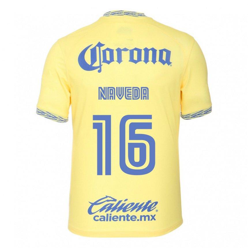 Hombre Camiseta Santiago Naveda #16 Limon Amarillo 1ª Equipación 2022/23 La Camisa