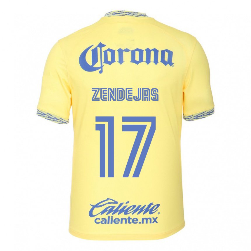Hombre Camiseta Alejandro Zendejas #17 Limon Amarillo 1ª Equipación 2022/23 La Camisa