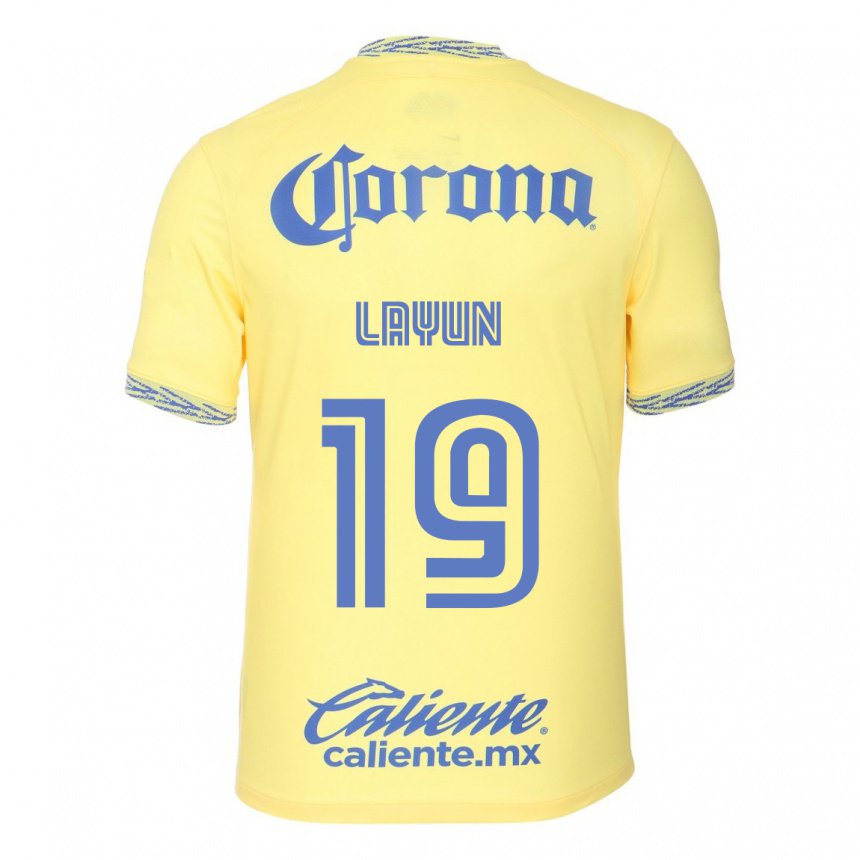 Hombre Camiseta Miguel Layun #19 Limon Amarillo 1ª Equipación 2022/23 La Camisa
