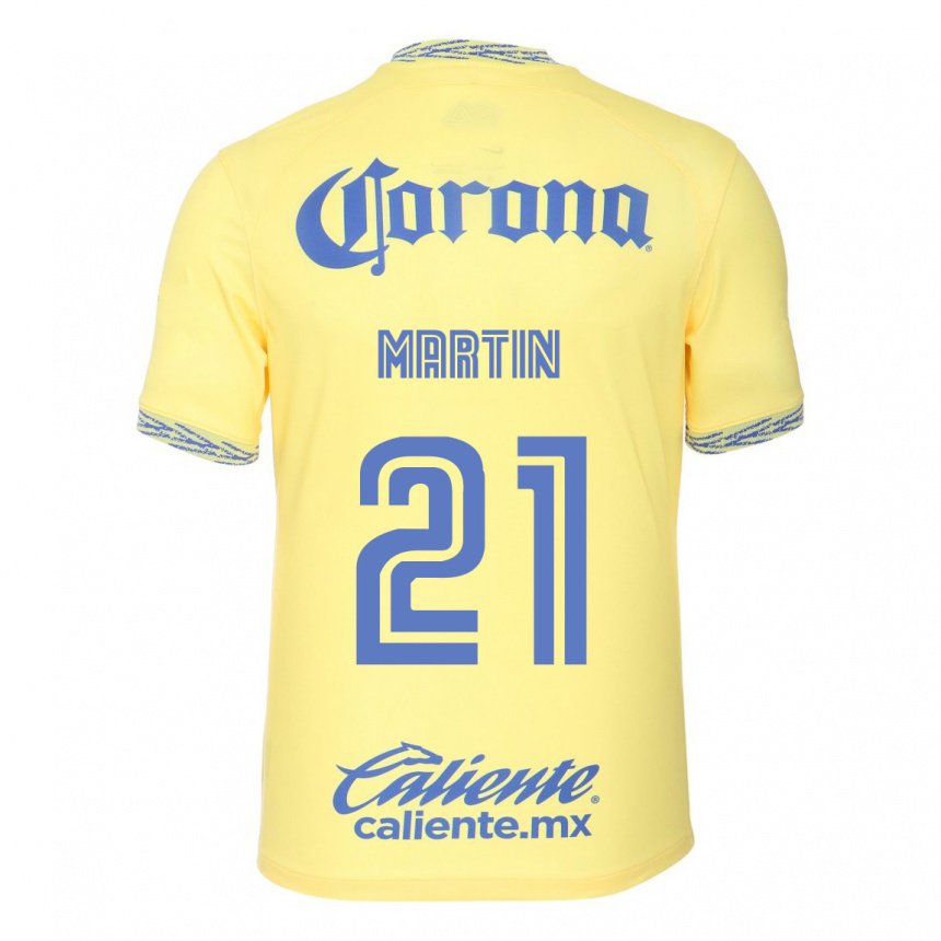Hombre Camiseta Henry Martin #21 Limon Amarillo 1ª Equipación 2022/23 La Camisa