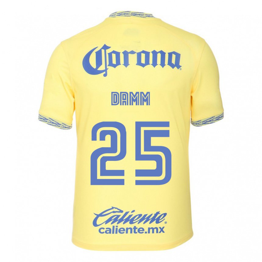 Hombre Camiseta Jurgen Damm #25 Limon Amarillo 1ª Equipación 2022/23 La Camisa