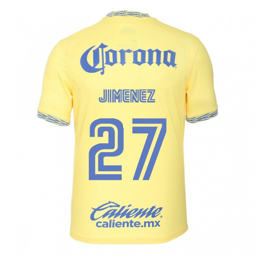 Hombre Camiseta Oscar Jimenez #27 Limon Amarillo 1ª Equipación 2022/23 La Camisa