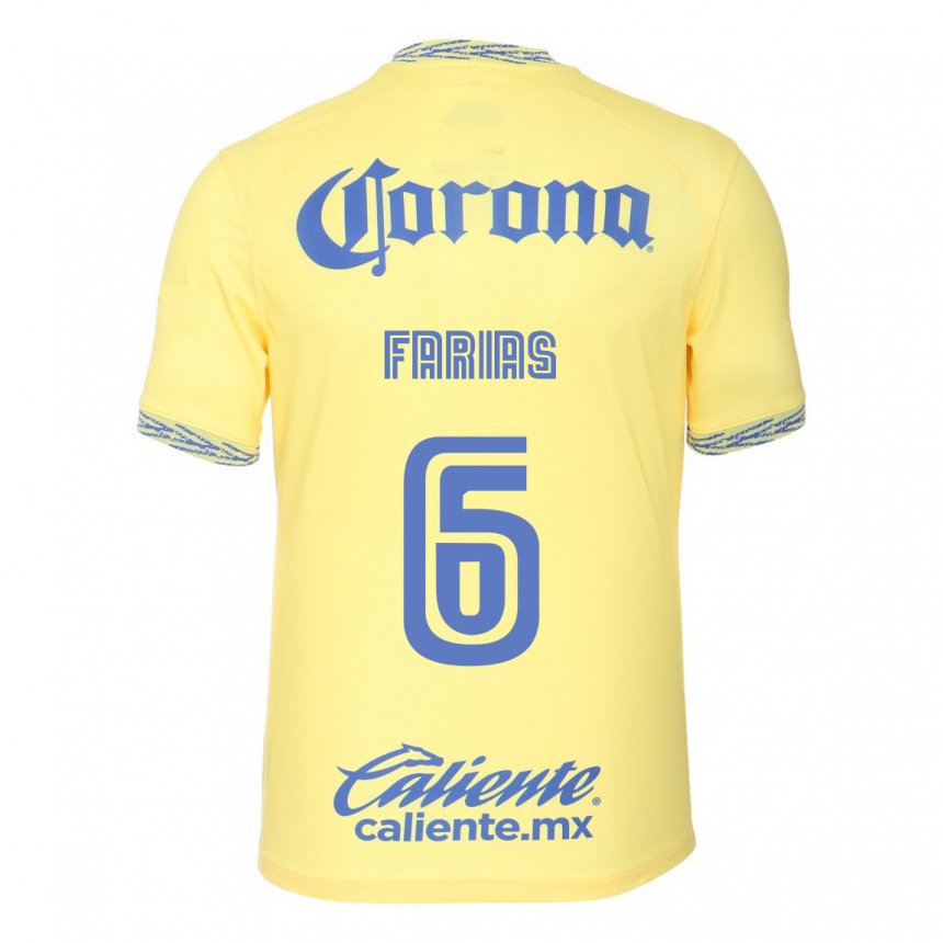 Hombre Camiseta Janelly Farias #6 Limon Amarillo 1ª Equipación 2022/23 La Camisa