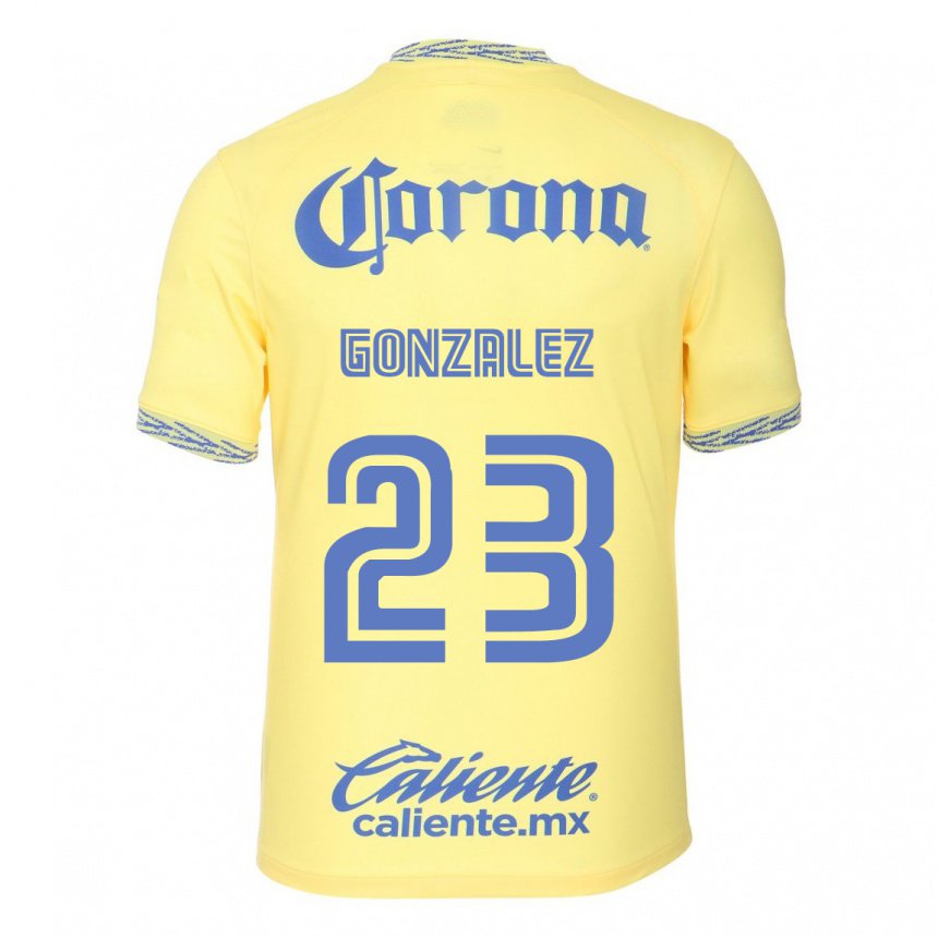 Hombre Camiseta Itzel Gonzalez #23 Limon Amarillo 1ª Equipación 2022/23 La Camisa