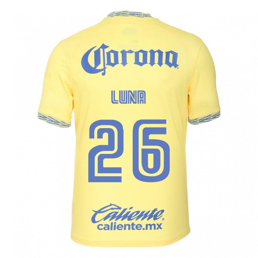 Hombre Camiseta Karen Luna #26 Limon Amarillo 1ª Equipación 2022/23 La Camisa