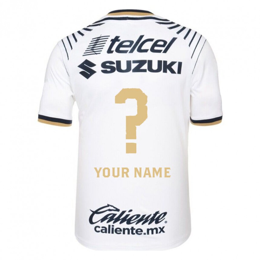 Hombre Camiseta Su Nombre #0 Mezclilla Blanca 1ª Equipación 2022/23 La Camisa