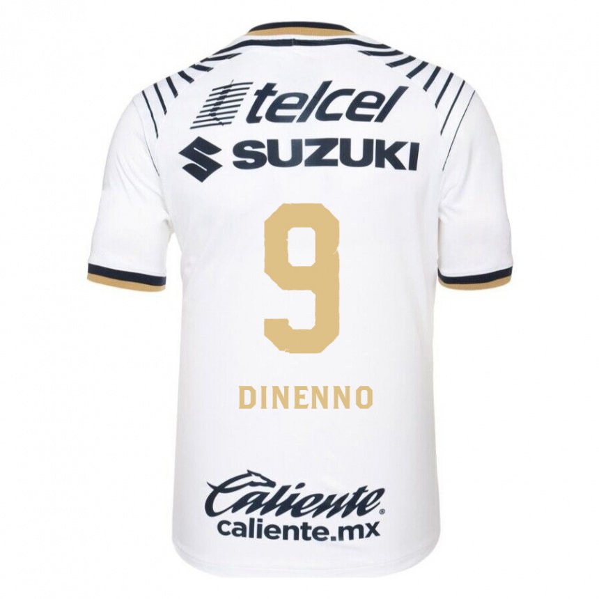 Hombre Camiseta Juan Dinenno #9 Mezclilla Blanca 1ª Equipación 2022/23 La Camisa