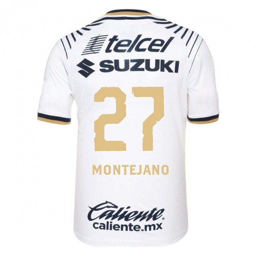 Hombre Camiseta Emanuel Montejano #27 Mezclilla Blanca 1ª Equipación 2022/23 La Camisa