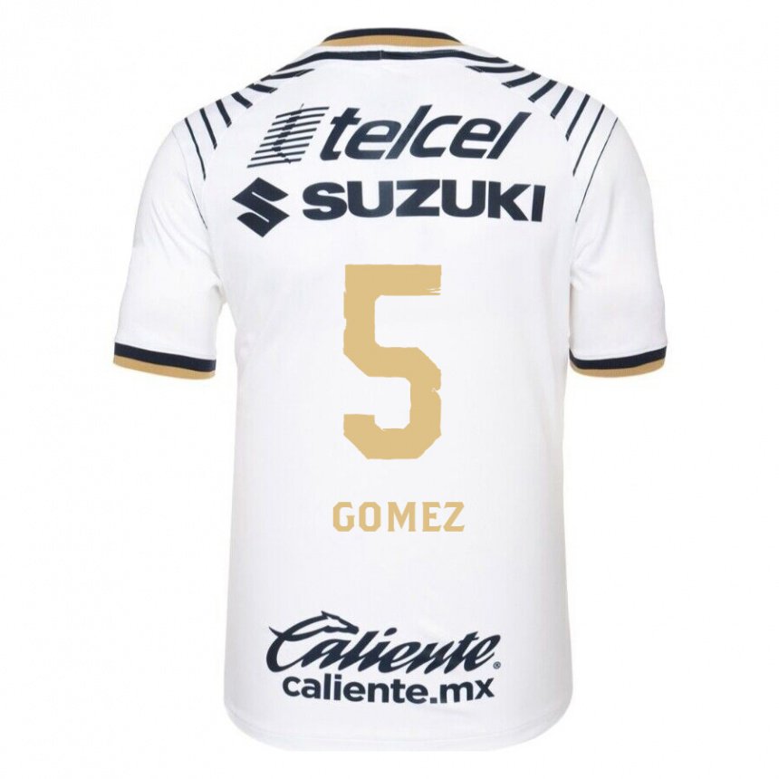 Hombre Camiseta Kimberli Gomez #5 Mezclilla Blanca 1ª Equipación 2022/23 La Camisa