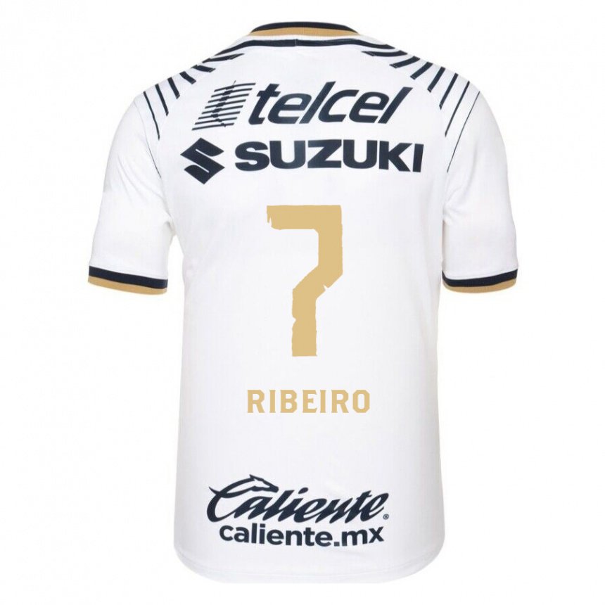 Hombre Camiseta Stephanie Ribeiro #7 Mezclilla Blanca 1ª Equipación 2022/23 La Camisa