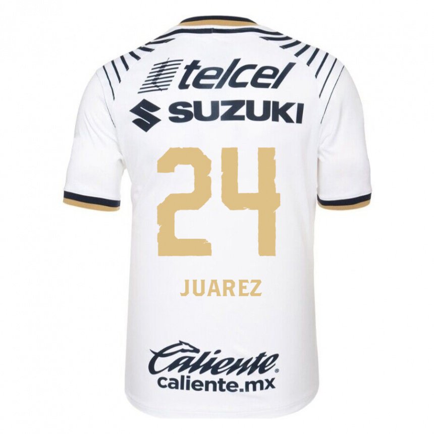 Hombre Camiseta Gabriela Juarez #24 Mezclilla Blanca 1ª Equipación 2022/23 La Camisa