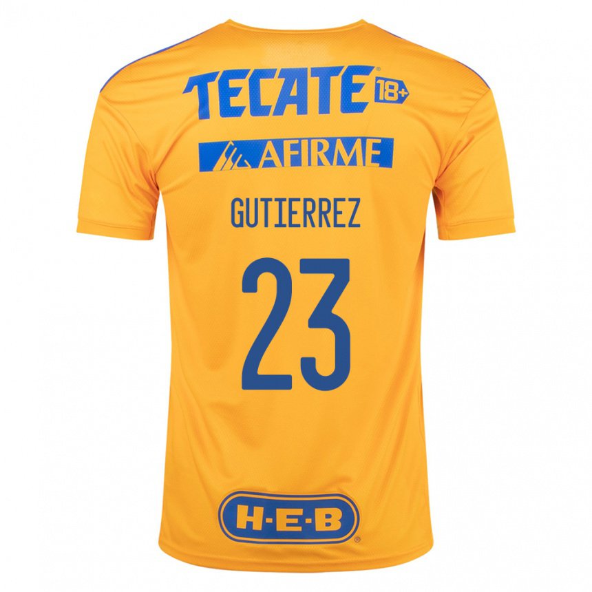 Hombre Camiseta Jana Gutierrez #23 Abejorro Amarillo 1ª Equipación 2022/23 La Camisa