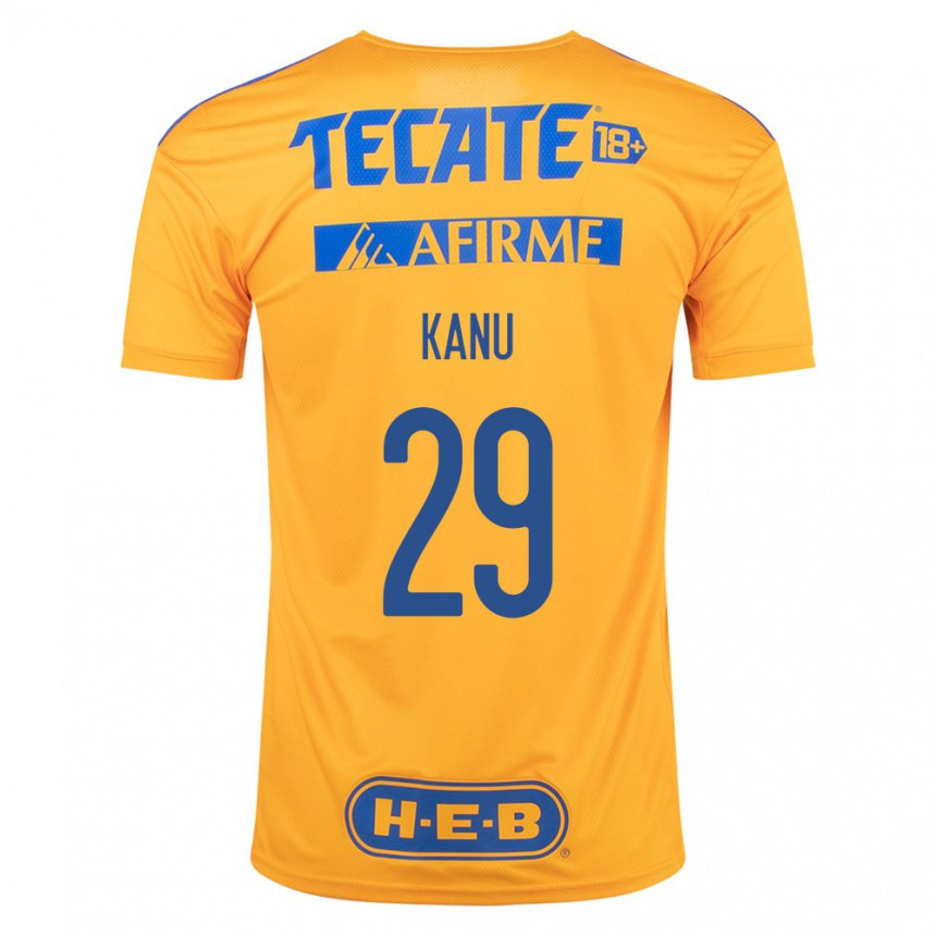 Hombre Camiseta Uchenna Kanu #29 Abejorro Amarillo 1ª Equipación 2022/23 La Camisa