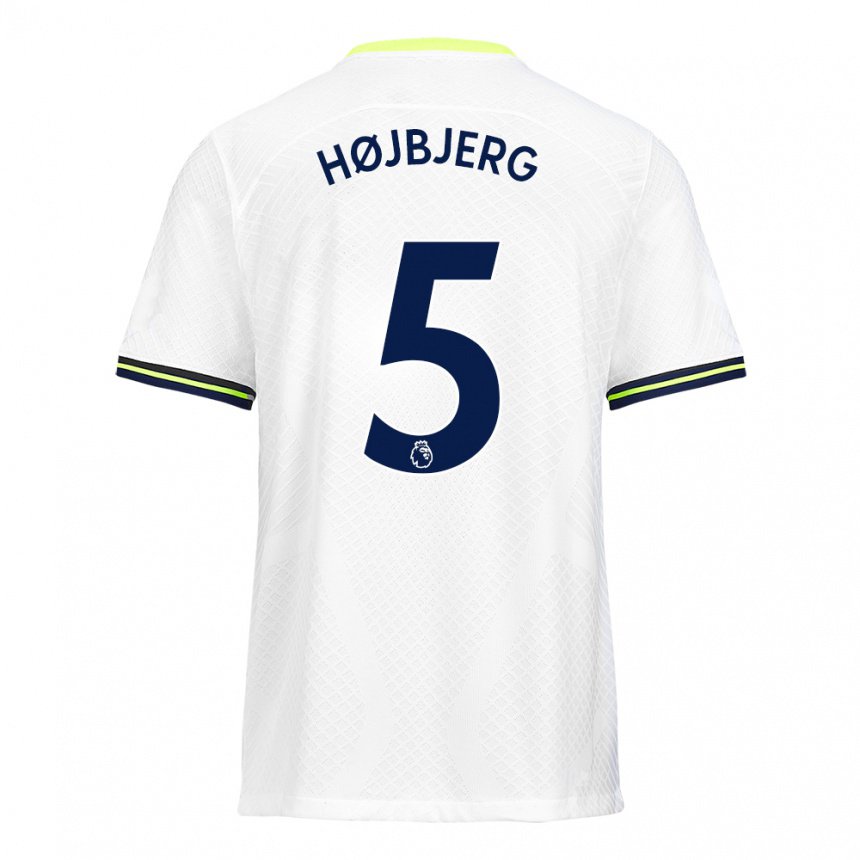 Hombre Camiseta Pierre Emile Hojbjerg #5 Blanco Verde 1ª Equipación 2022/23 La Camisa