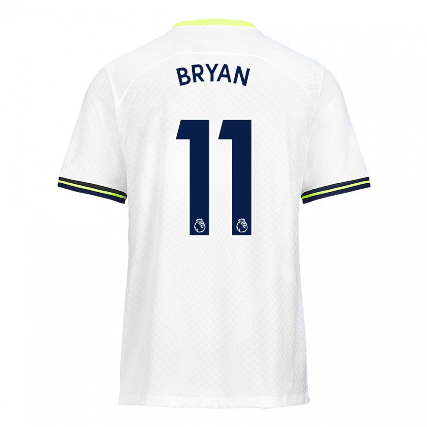 Hombre Camiseta Bryan Gil #11 Blanco Verde 1ª Equipación 2022/23 La Camisa
