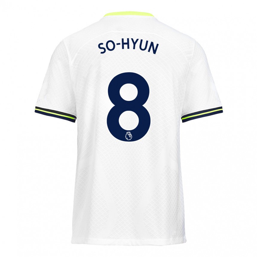 Hombre Camiseta Cho So-hyun #8 Blanco Verde 1ª Equipación 2022/23 La Camisa
