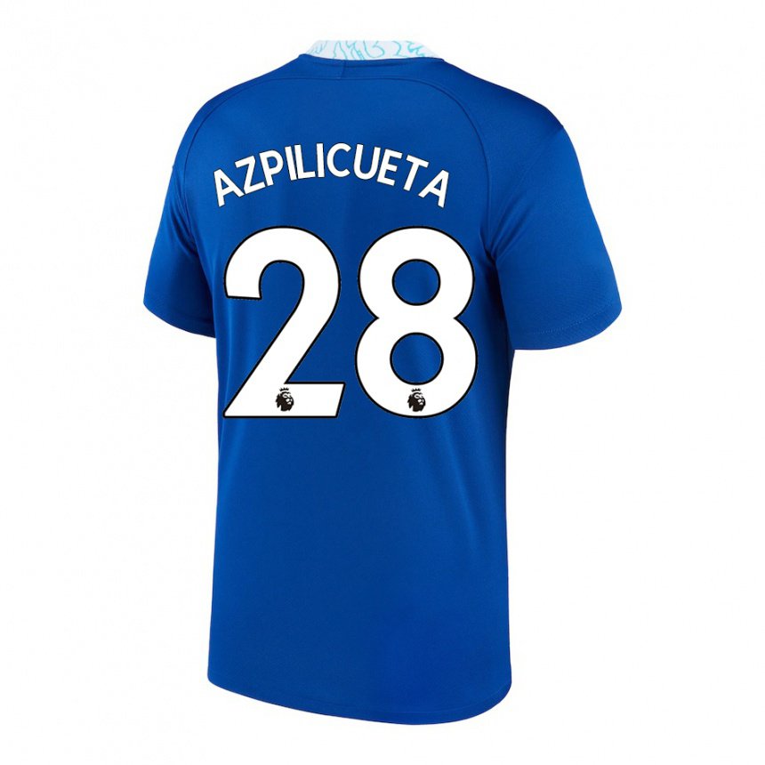 Hombre Camiseta César Azpilicueta #28 Azul Oscuro 1ª Equipación 2022/23 La Camisa