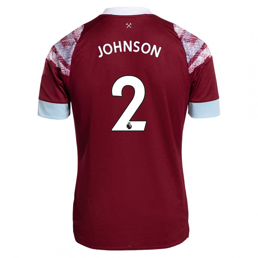 Hombre Camiseta Ben Johnson #2 Burdeos 1ª Equipación 2022/23 La Camisa