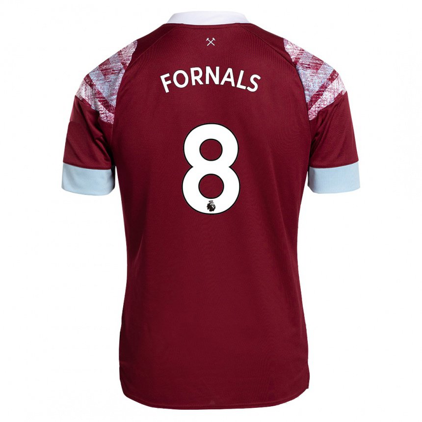 Hombre Camiseta Pablo Fornals #8 Burdeos 1ª Equipación 2022/23 La Camisa