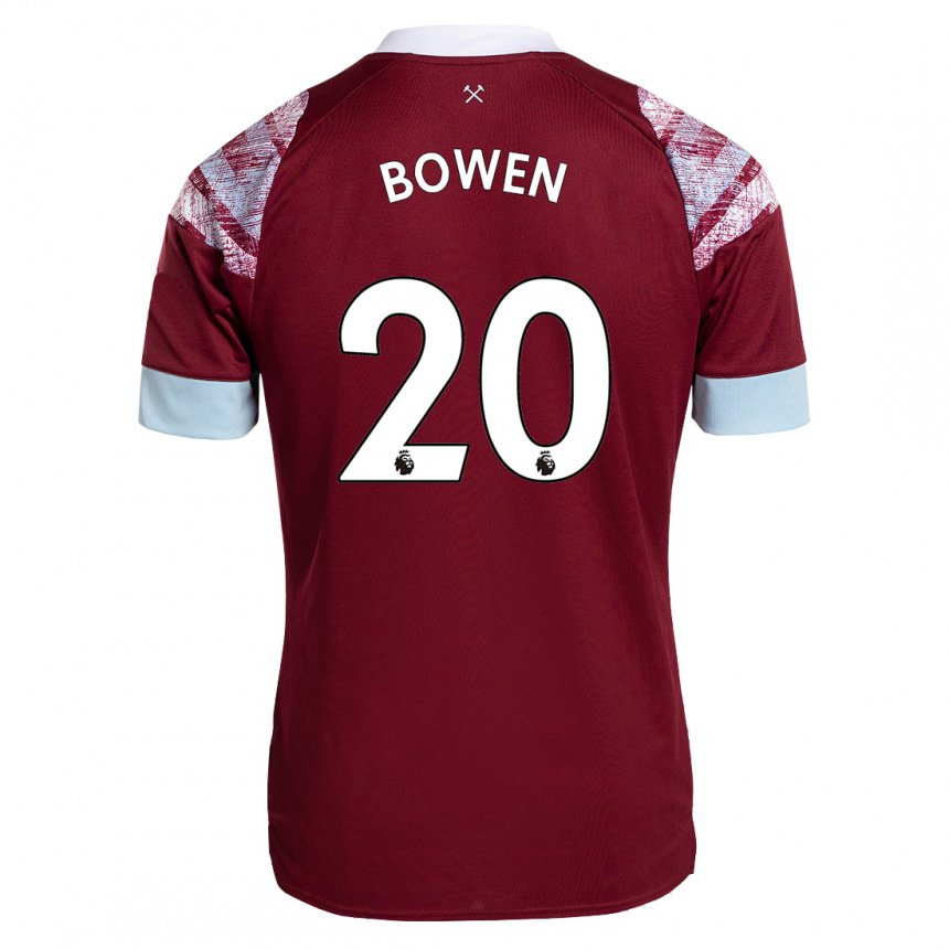 Hombre Camiseta Jarrod Bowen #20 Burdeos 1ª Equipación 2022/23 La Camisa