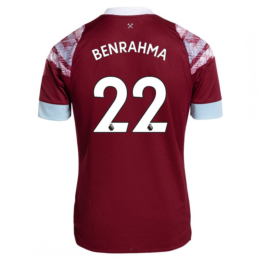Hombre Camiseta Said Benrahma #22 Burdeos 1ª Equipación 2022/23 La Camisa