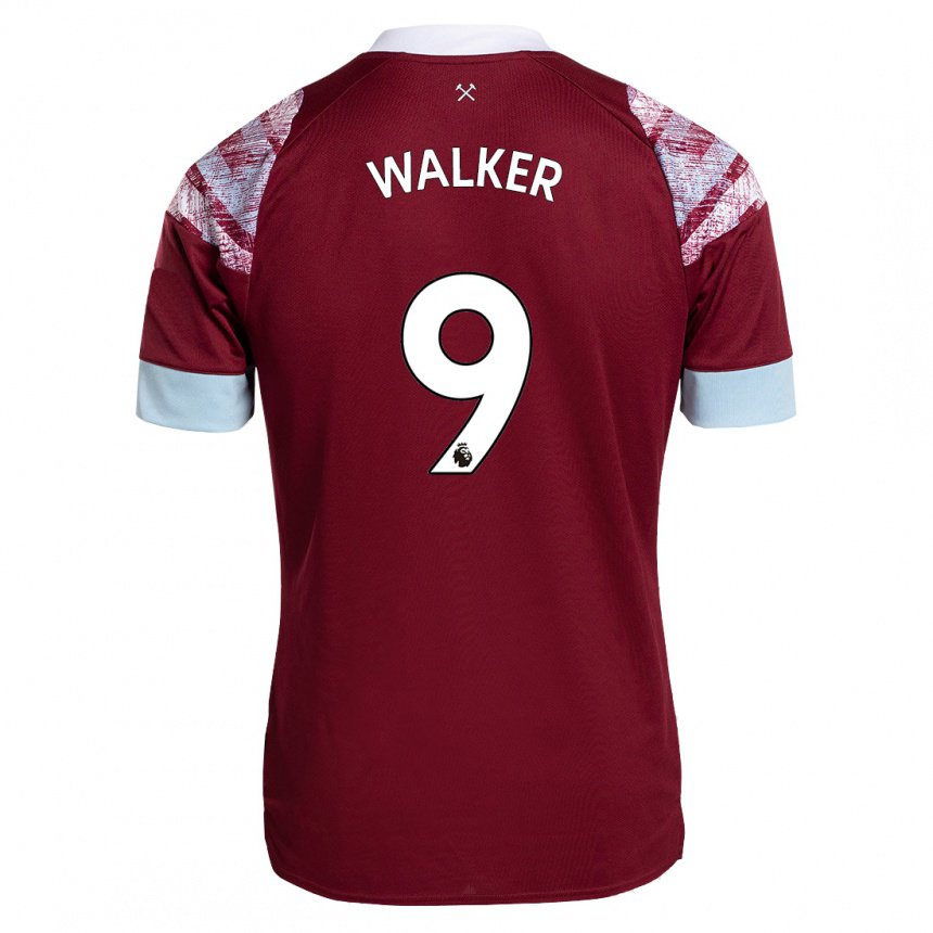 Hombre Camiseta Claudia Walker #9 Burdeos 1ª Equipación 2022/23 La Camisa