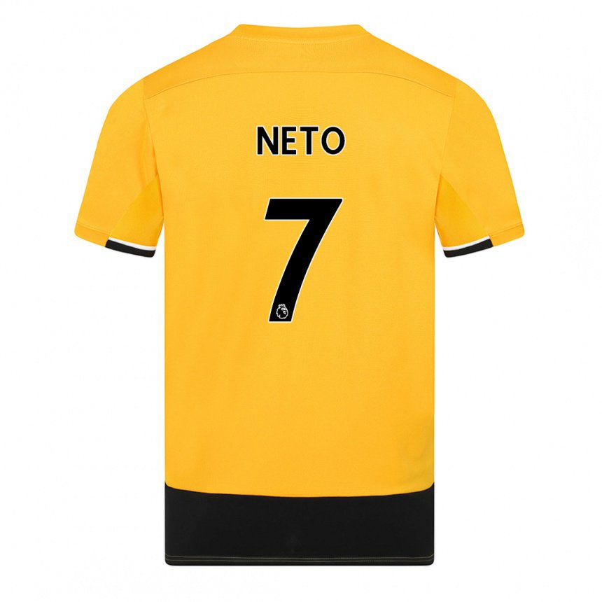 Hombre Camiseta Pedro Neto #7 Amarillo Negro 1ª Equipación 2022/23 La Camisa