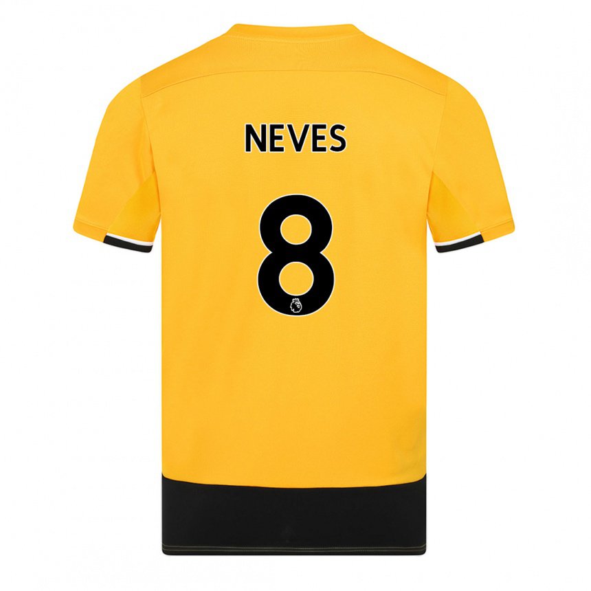 Hombre Camiseta Ruben Neves #8 Amarillo Negro 1ª Equipación 2022/23 La Camisa