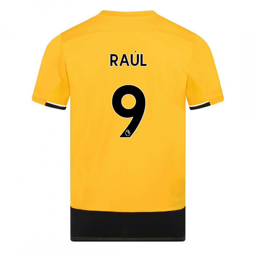 Hombre Camiseta Raul Jimenez #9 Amarillo Negro 1ª Equipación 2022/23 La Camisa