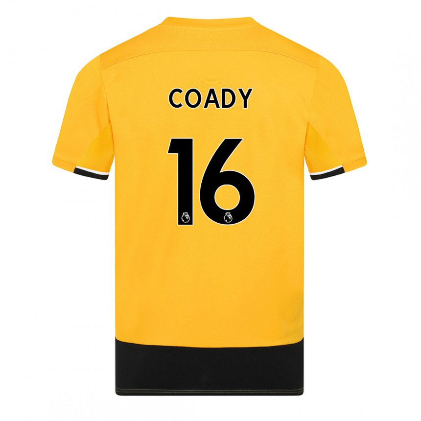 Hombre Camiseta Conor Coady #16 Amarillo Negro 1ª Equipación 2022/23 La Camisa