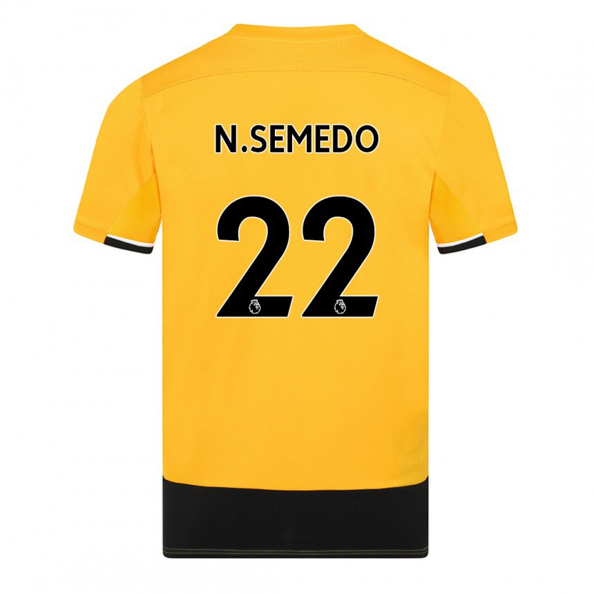 Hombre Camiseta Nelson Semedo #22 Amarillo Negro 1ª Equipación 2022/23 La Camisa