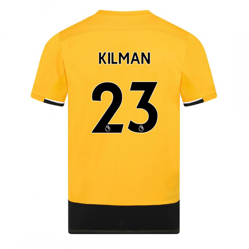 Hombre Camiseta Max Kilman #23 Amarillo Negro 1ª Equipación 2022/23 La Camisa