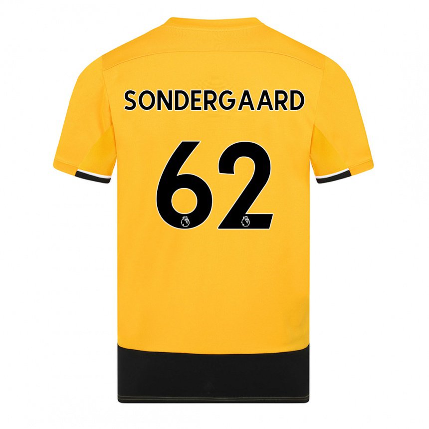 Hombre Camiseta Andreas Sondergaard #62 Amarillo Negro 1ª Equipación 2022/23 La Camisa