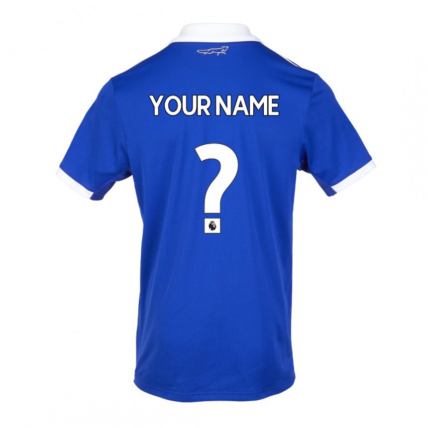 Hombre Camiseta Su Nombre #0 Azul Blanco 1ª Equipación 2022/23 La Camisa