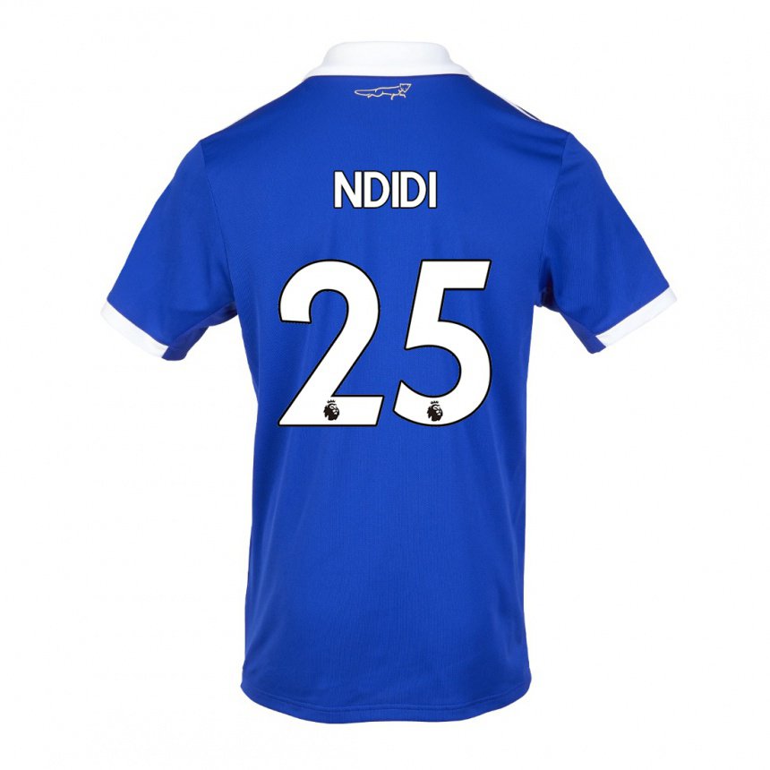 Hombre Camiseta Wilfred Ndidi #25 Azul Blanco 1ª Equipación 2022/23 La Camisa