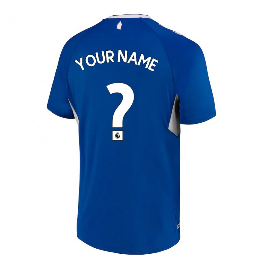 Hombre Camiseta Su Nombre #0 Azul Oscuro Blanco 1ª Equipación 2022/23 La Camisa