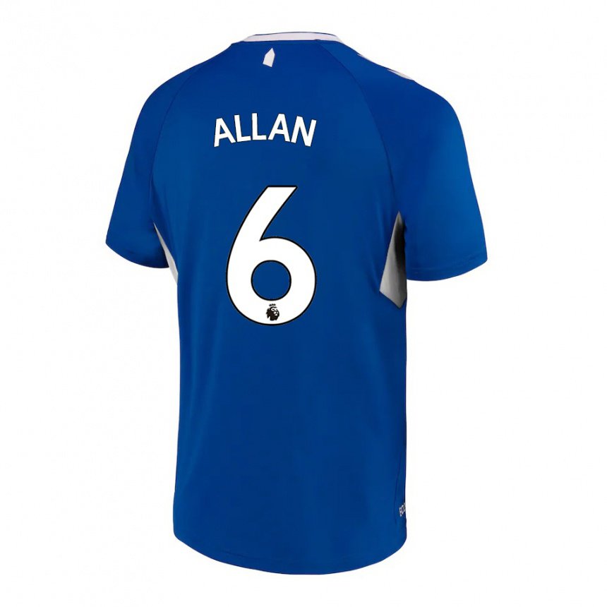Hombre Camiseta Allan #6 Azul Oscuro Blanco 1ª Equipación 2022/23 La Camisa