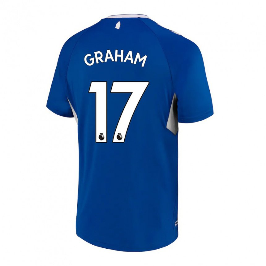 Hombre Camiseta Lucy Graham #17 Azul Oscuro Blanco 1ª Equipación 2022/23 La Camisa