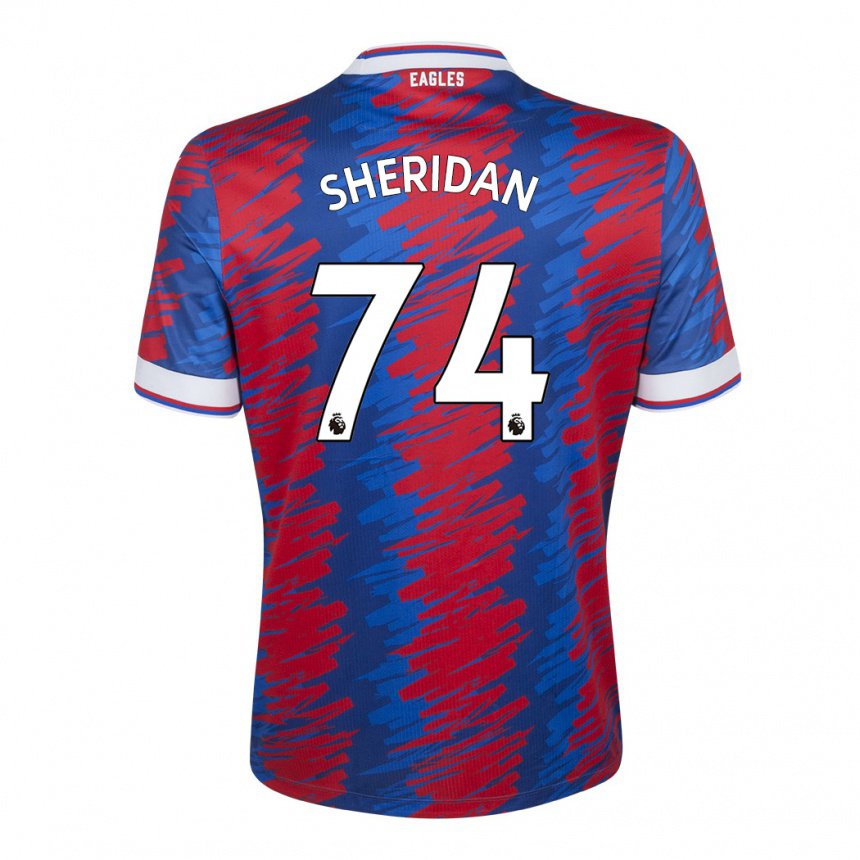 Hombre Camiseta Joe Sheridan #74 Rojo Azul 1ª Equipación 2022/23 La Camisa