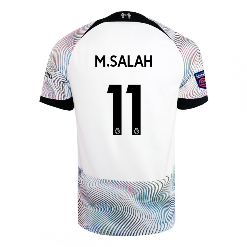 Hombre Camiseta Mohamed Salah #11 Blanco Colorido 2ª Equipación 2022/23 La Camisa