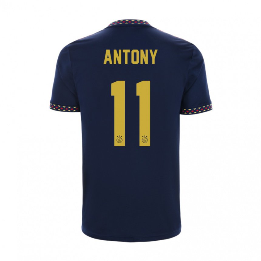 Hombre Camiseta Antony #11 Azul Oscuro 2ª Equipación 2022/23 La Camisa